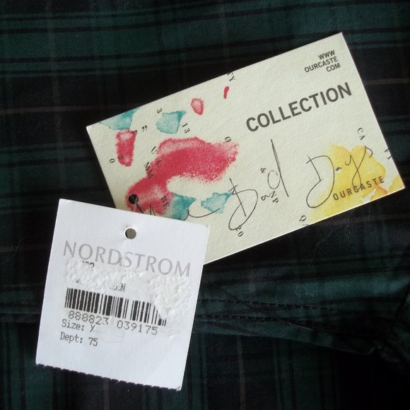 OURCASTE Dark Academia Preppy Parochial Tartan Punk Plaid Kevin Shirt XL NWT - Picture 8 of 8